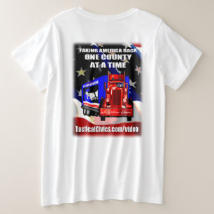 Camiseta Plus Size TacticalCivics.com Trucker T-Shi, tamanho mais fem