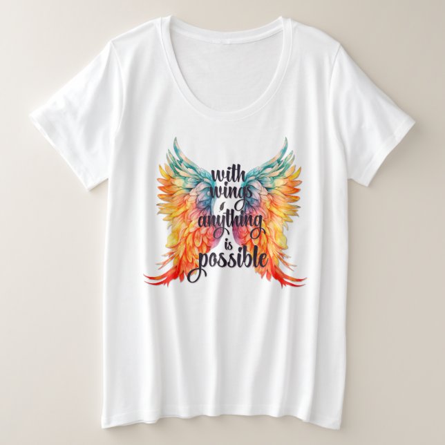 Camiseta Plus Size Tamanho Mais -T-Camisa (Frente do Design)