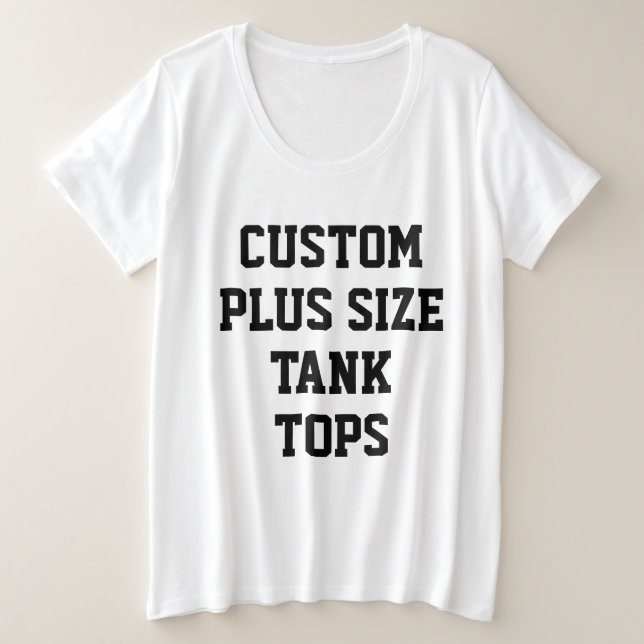 Camiseta Plus Size Tanque de tamanho mais personalizado feminino bran (Frente do Design)