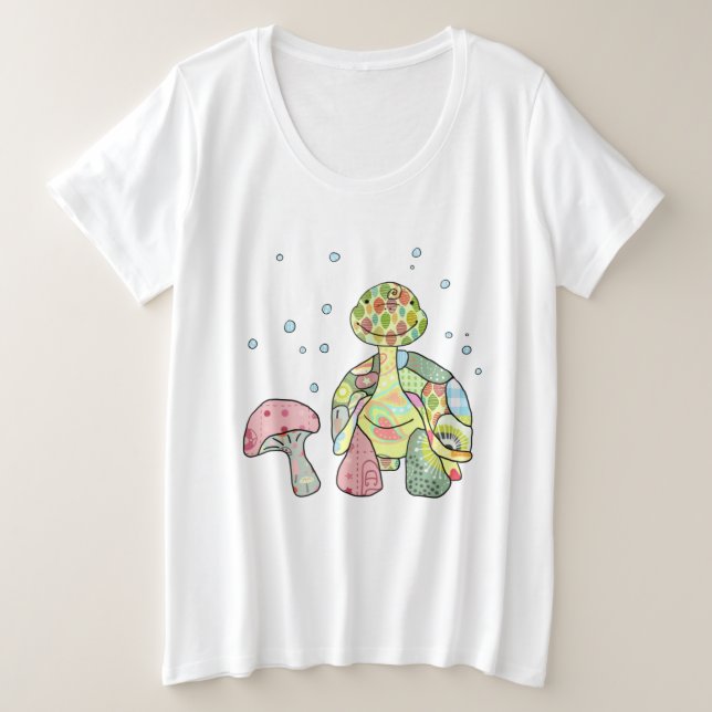Camiseta Plus Size Tartaruga de pasto (Frente do Design)