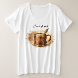 Camiseta Plus Size Tasse l'encre du matin