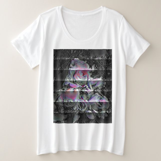 Camiseta Plus Size Techno Bouquet  (Frente do Design)