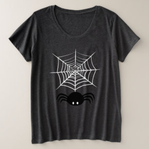 Camiseta Plus Size Teia de Aranha de Halloween