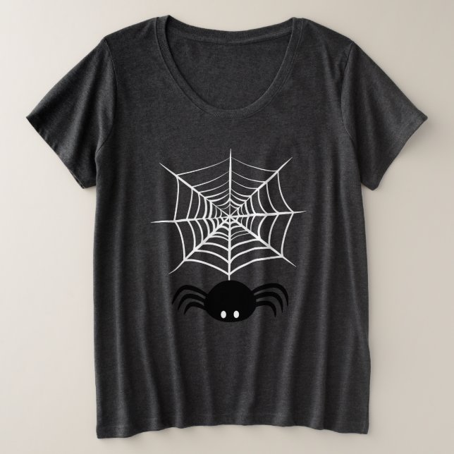 Camiseta Plus Size Teia de Aranha de Halloween  (Frente do Design)