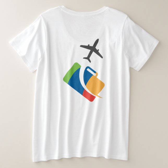 Camiseta Plus Size Tema de avião design fofo (Verso do Design)