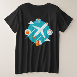Camiseta Plus Size Tema de avião design fofo