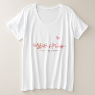 Camiseta Plus Size Tema do chá de fraldas Personalizado