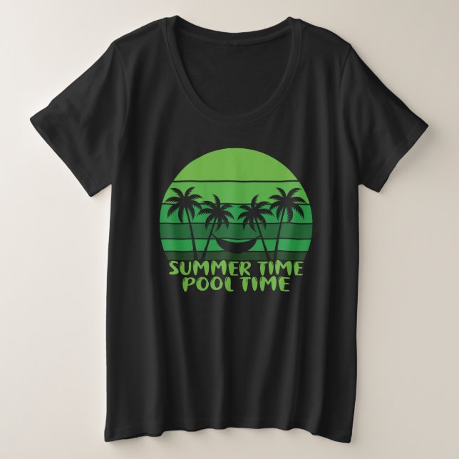 CAMISETA PLUS SIZE TEMPO DE PISCINA DO VERÃO. (Frente do Design)