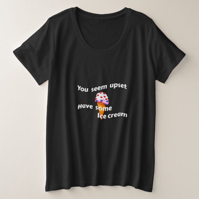 Camiseta Plus Size Tenha Sorvete (Frente do Design)