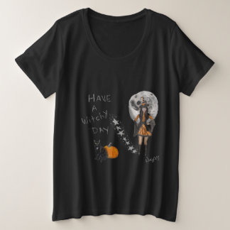 Camiseta Plus Size Tenha Um Dia De Bruxa