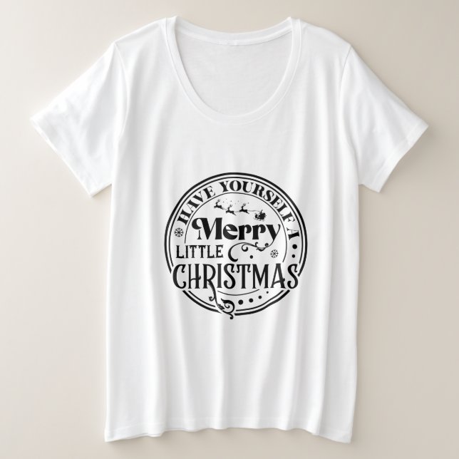 Camiseta Plus Size Tenha um Natal Feliz (Frente do Design)