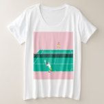 Camiseta Plus Size Tênis de Arte Moderna - Jogador Rosa Verde<br><div class="desc">Tênis moderna ilustração de dois jogadores tênis num campo de tênis verde e rosa pastel. Design de ilustração de tênis de pré-disquete clássico de abstrato de Verão. Tênis moderna de tendências para ele e para ela. Presente personalizado para um tênis. Tendy tênis, jogadores de teatro em casa. Dons modernos de...</div>