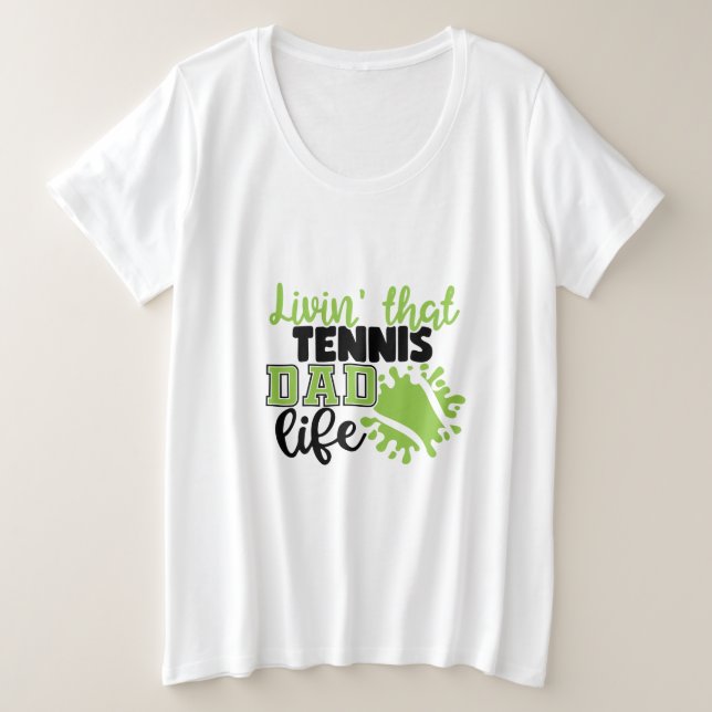 Camiseta Plus Size Tênis Player | Viver Essa Vida Tênis (Frente do Design)