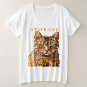 Camiseta Plus Size Território de Massachusetts Gato O Gato Tabby Magn