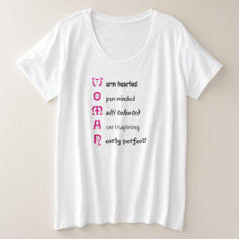 Camiseta Plus Size Texto da MULHER Inspiracional