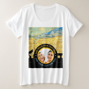 Camiseta Plus Size Texto de Foto Personalizado - Aniversário de Féria