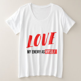 Camiseta Plus Size Texto gráfico de tipografia branca e preta moderna