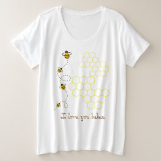 Camiseta Plus Size Texto personalizado Eu amo você bebe arte gráfica 