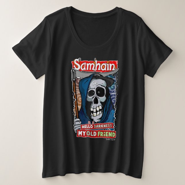 Camiseta Plus Size The sound of Samhain (Frente do Design)