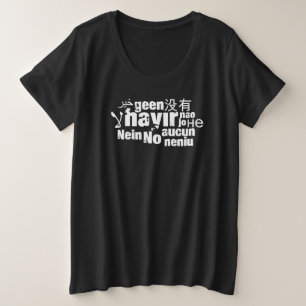 Camiseta Plus Size The word "No" in different languages Plus Size T-S