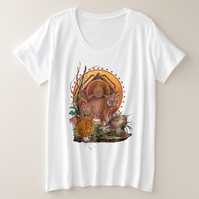 Camiseta Plus Size "TIGER GLORY" Malayan Tiger (Frente do Design)