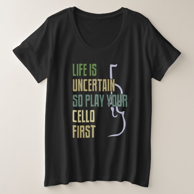 Camiseta Plus Size Toca Cello Estilo Retro (Frente do Design)