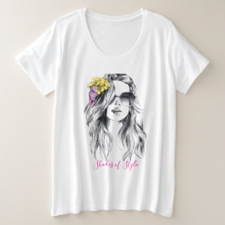 Camiseta Plus Size Tons florais