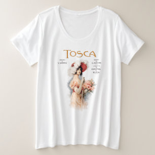 Camiseta Plus Size Tosca Ópera Vintage - Design de Cartaz de Ópera de