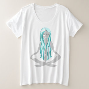 Camiseta Plus Size Trabalho de arte de Ilustração Meditante Elegant