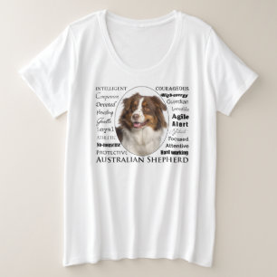 Camiseta Plus Size Traços de Shepherd Vermelho Australiano