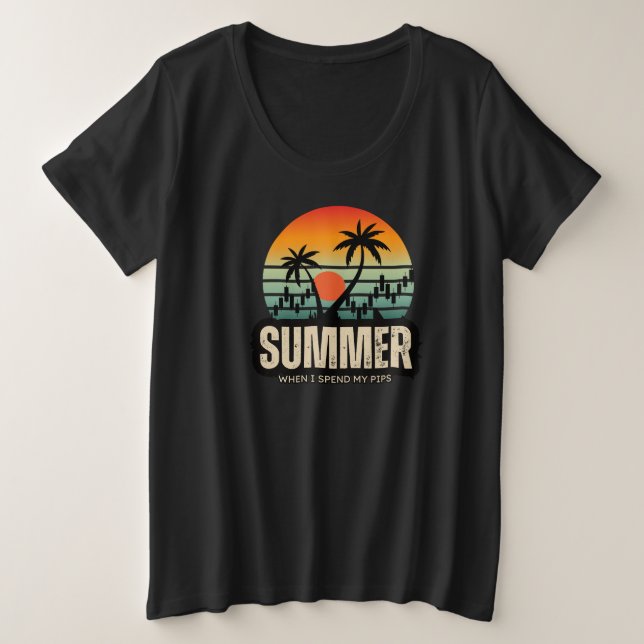 Camiseta Plus Size Trader design | Summer | Funny (Frente do Design)