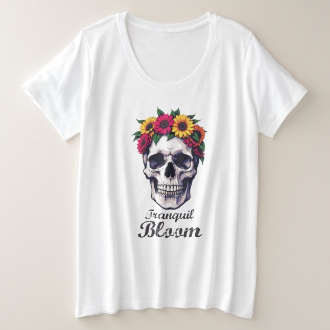 Camiseta Plus Size Tranquil Bloom (Frente do Design)