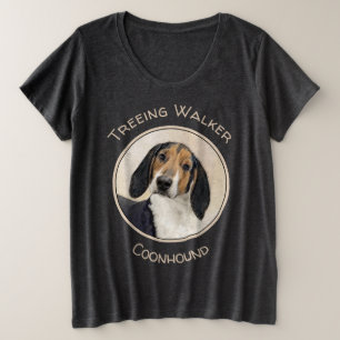 Camiseta Plus Size Treing Walker Coonhound Painting - Arte Original