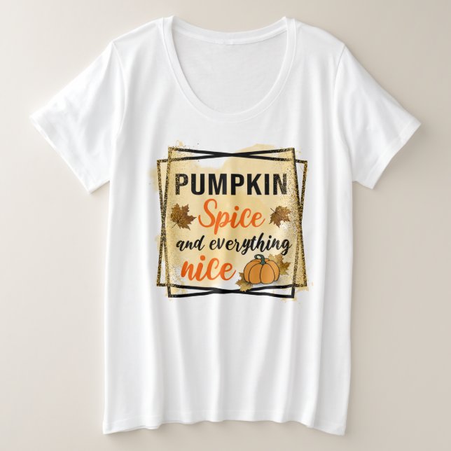 Camiseta Plus Size Trendy Pumpkin Spice Elegante (Frente do Design)
