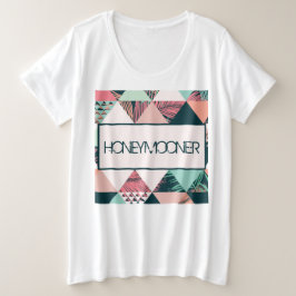 Camiseta Plus Size Triângulos botânicos