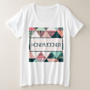 Camiseta Plus Size Triângulos botânicos
