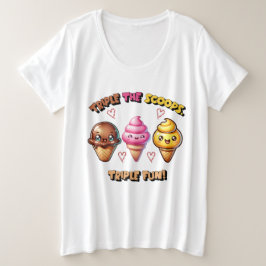 Camiseta Plus Size Triple os Scoops, Triple Divertido!