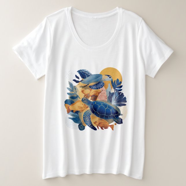 Camiseta Plus Size Tropical Summer Animals Gift (Frente do Design)