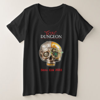 Camiseta Plus Size True Dungeon - Skull Con - damas Black Scoop