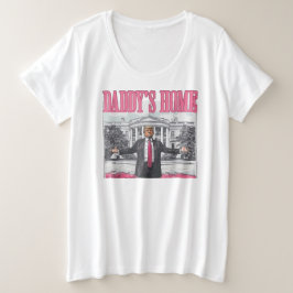 Camiseta Plus Size Trump 2024 Pai Eleitoral Rosa