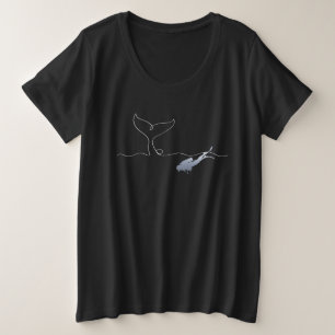 Camiseta Plus Size Tubarão-baleia, mergulhador