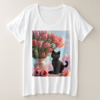 Camiseta Plus Size tulipas cuidadosamente organizadas