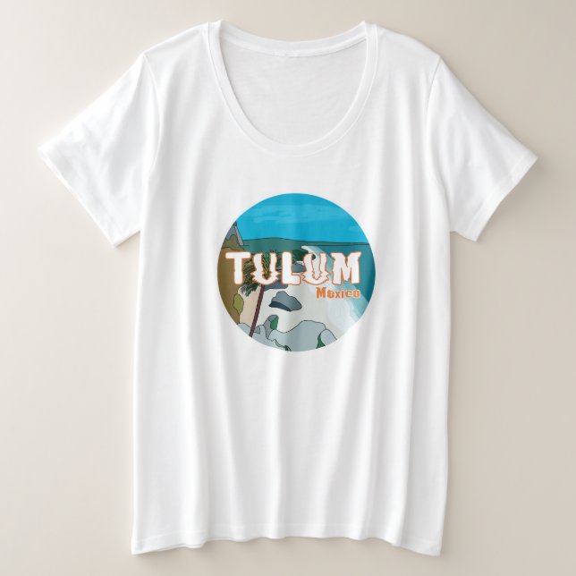 Camiseta Plus Size Tulum Mexico Excelente Gift Idea (Frente do Design)