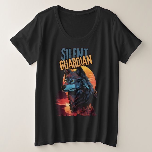 Camiseta Plus Size Twilight Guardian: Lobo Azul em Dusk (Frente do Design)