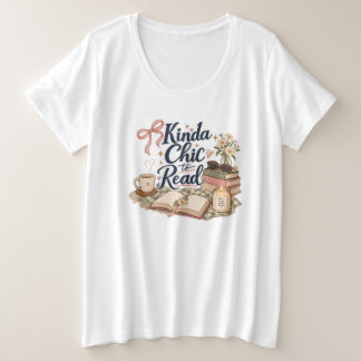 Camiseta Plus Size Um Tanto Chic para Ler Estética de Amante de Livro