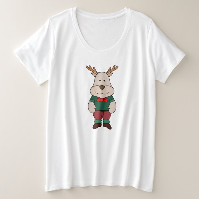 Camiseta Plus Size Um veado fofo (Frente do Design)