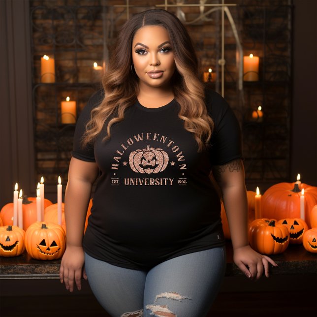Camiseta Plus Size Universidade Universitária Halloween Glitter (Criador carregado)