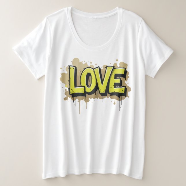 Camiseta Plus Size Urban Love Bloom (Frente do Design)