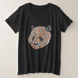 Camiseta Plus Size Urso de Panda Pontilhado Colorido