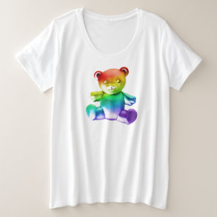 Camiseta Plus Size Urso de pelúcia de metal polido SlipperyJoe's grad